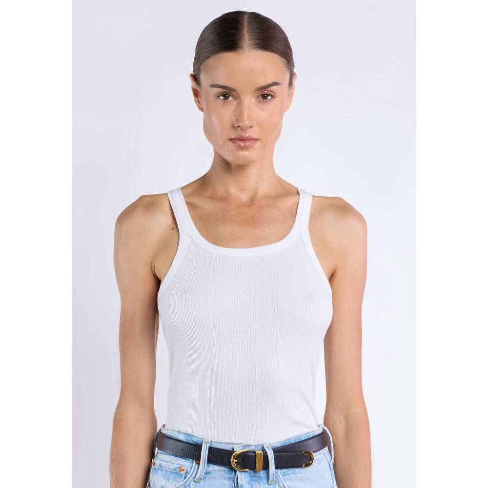 NEW BETRO SIMONE jamie rib tank in white
